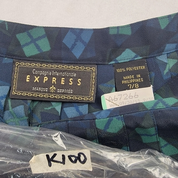 Vintage Compagnie Internationale Express pleated printed skirt - Picture 4 of 4